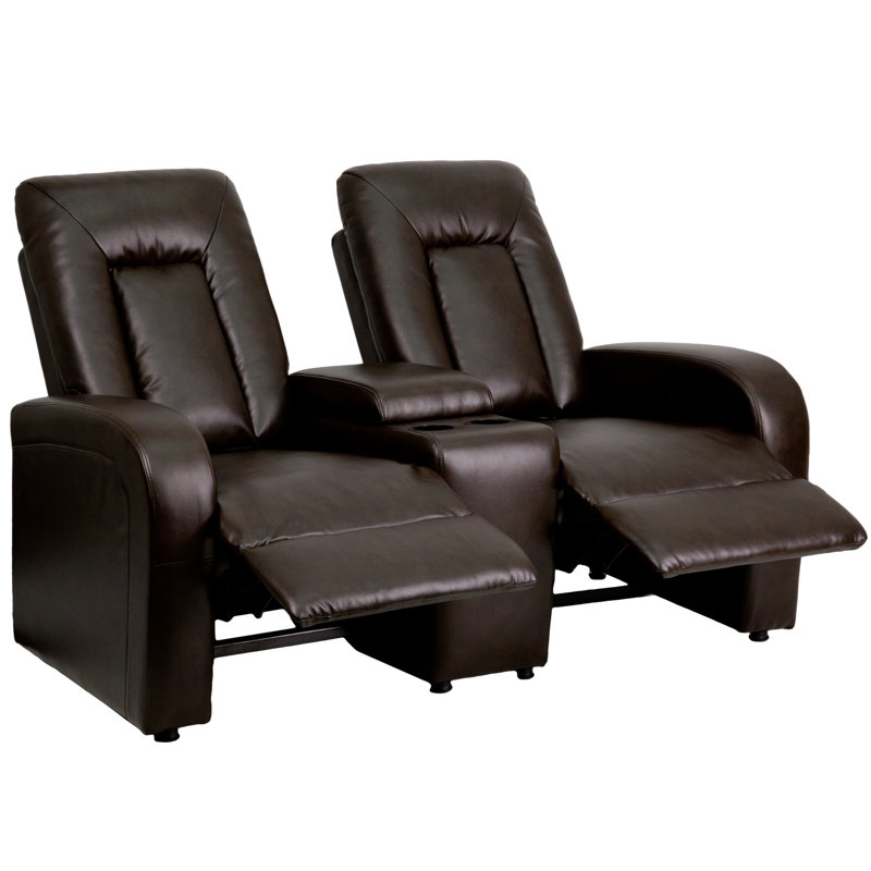 Causeuse de cinéma maison (rangée de 2), Similicuir brun