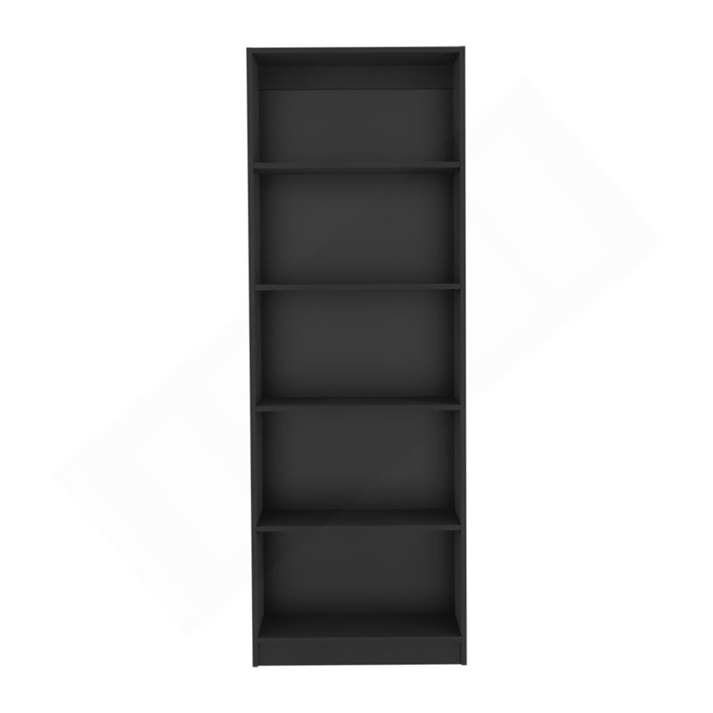 Bibliothèque à 4 tablettes, noir, bureau, Noir