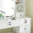 Amarula Small Vanity with LED Light Mirror,Ample Storage Space with 6 Drawers & Detachable Light Bulbs,Dressing Table with Stool for Bedroom