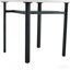 Table de salle à manger ronde 42 pouces blanche minimaliste moderne pouvant accueillir 4 à 6 personnes (incrustation de verre gris + support stable en métal, convient à plusieurs cas de figure).