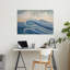 Voile, vagues bleues, poisson abstrait, paysage côtier, art mural-691518213