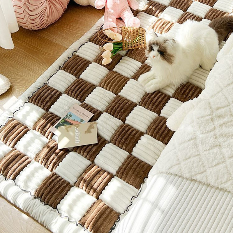 Housse de canapé amusante, motif carré à carreaux, coussin de siège de fenêtre, coussin de tête de lit, tapis de tatami
