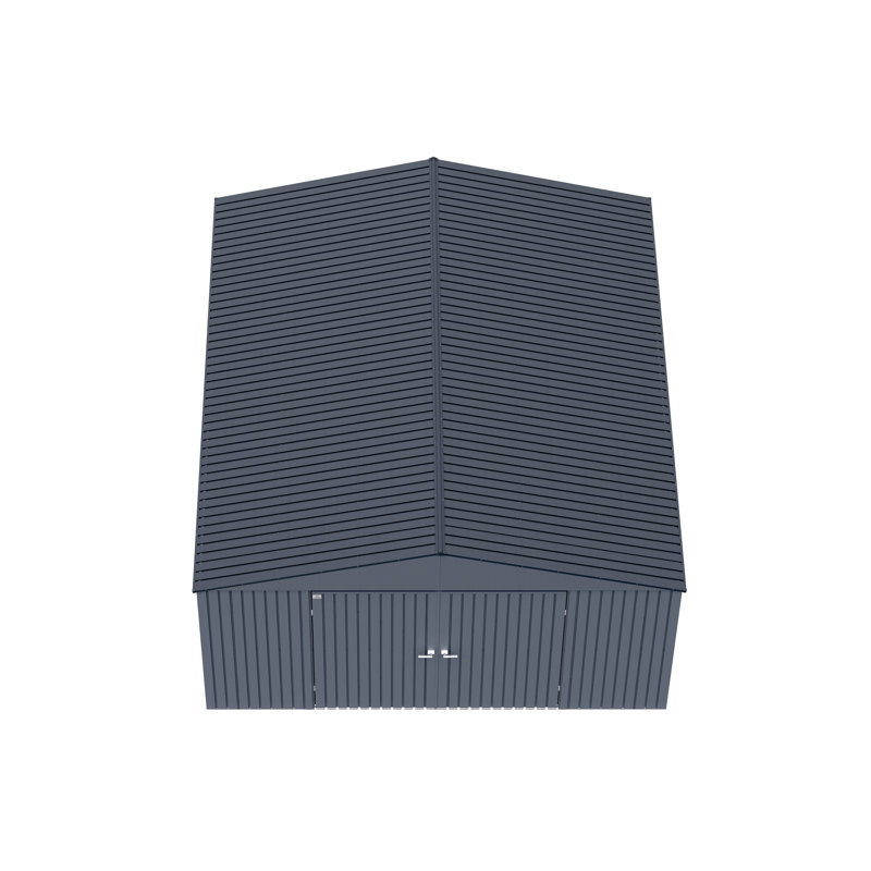 Anthracite 14 ft. x 16 ft. Steel Storage Shed
