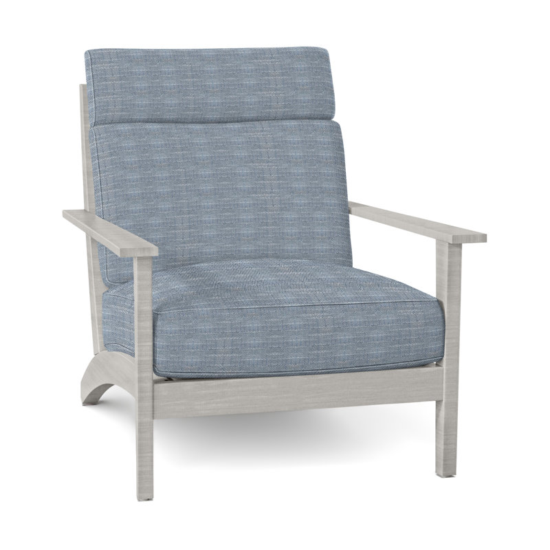 Kennebunkport Patio Chair with Cushions, Rollo Chambray InsideOut® Linen, Welt + Standard fill, Oyster