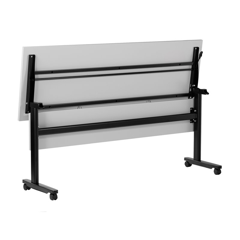 Table de formation commerciale avec structure en acier et pieds en T, 30"H x 72"W x 23.5"D, Gris, Noir