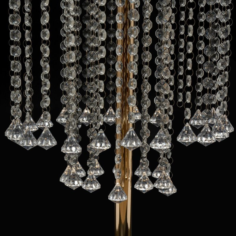 2* 46"H Flower Stands, Tall Large Gold Vases for Centerpieces Crystal Flower Stand for Wedding Centerpieces