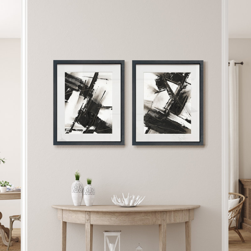 « Diagonal Matrix I », ensemble de 2 reproductions d’art encadrées sur papier