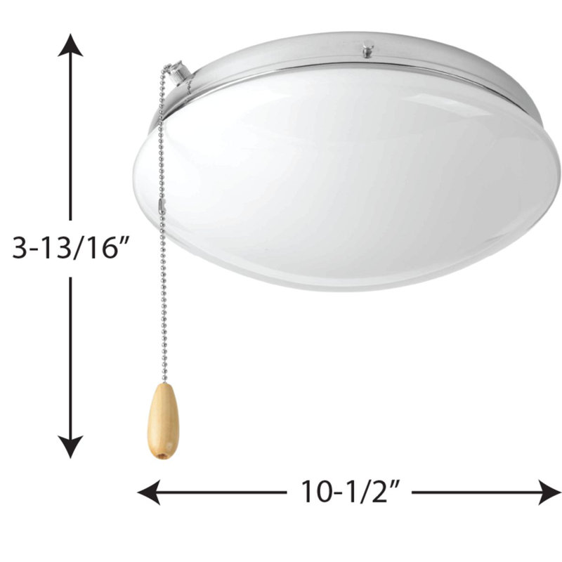 Ventilateur de plafond universel 2 lumières, Chrome poli
