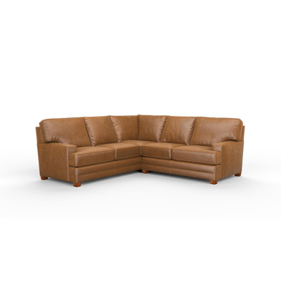Lanier 2x2 100% Full Top Grain Leather Sectional