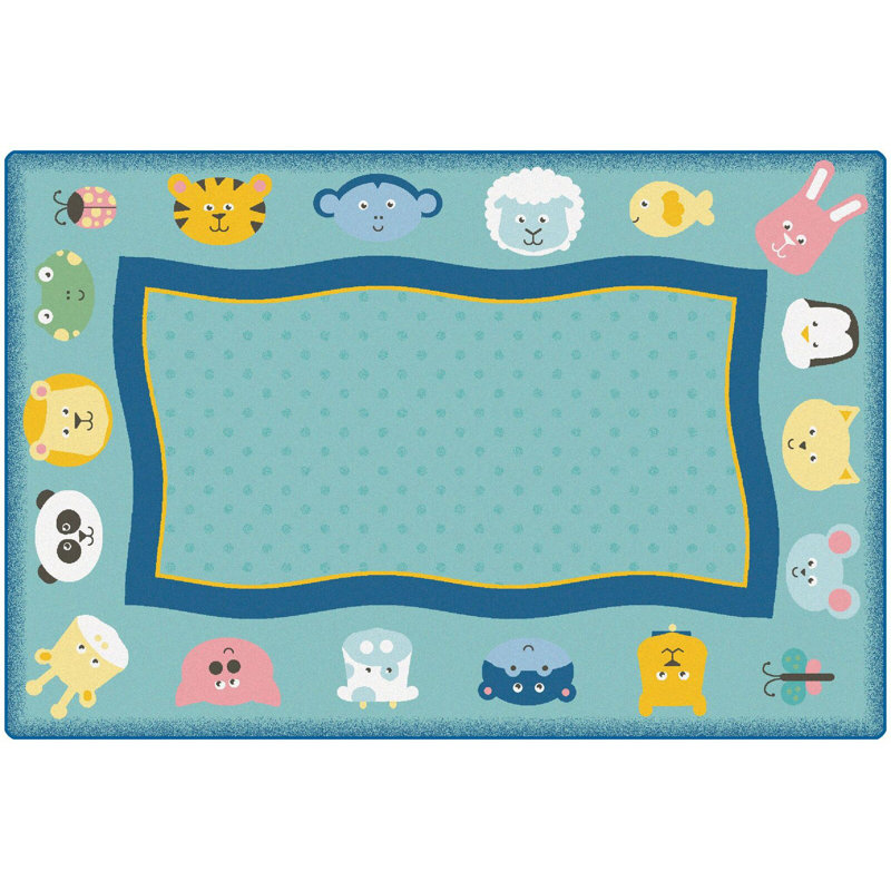 Tapis bleu pour chambre de bébé Kidsoft Quiet Time, Rectangulaire 8 pi x 12 pi