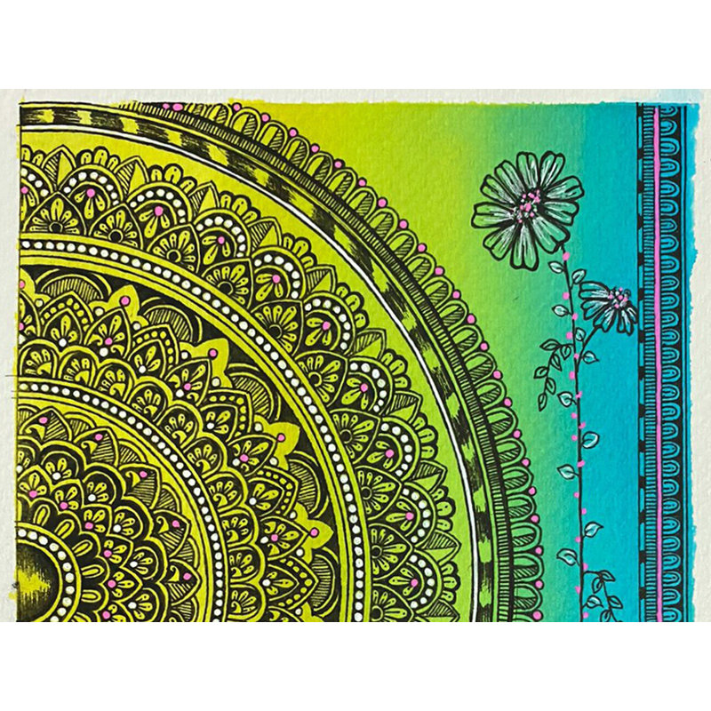 Demi-cercle Mandala | Aquarelle | Par Rashi Agrawal