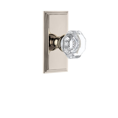 Grandeur Carré Plate Passage with Chambord Crystal Door Knob