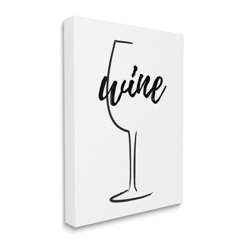 "Verre à vin minimal" par Martina Pavlova sur toile, H 20 po x l 16 po