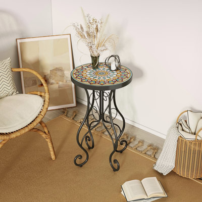 Table d'appoint ronde en céramique pour l'extérieur