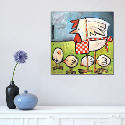 Poule et poussins après la tempête par Tim Nyberg - reproduction d'art