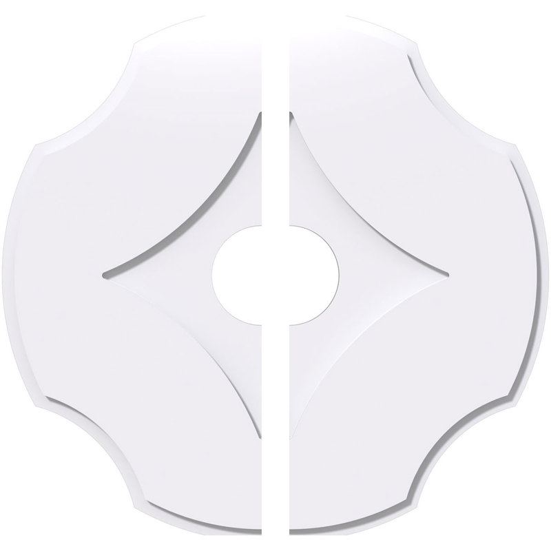 Médaillon de plafond contemporain en PVC de qualité architecturale, deux pièces 16 po x P 3 po x P 5 1/2 po x P 1 po