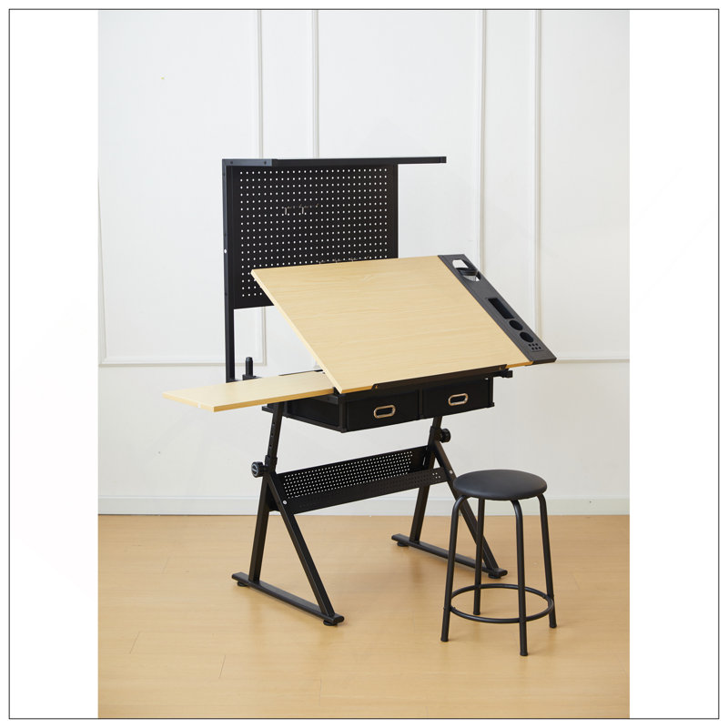 Versatile Drafting Table With Innovative Storage And Adjustable Features