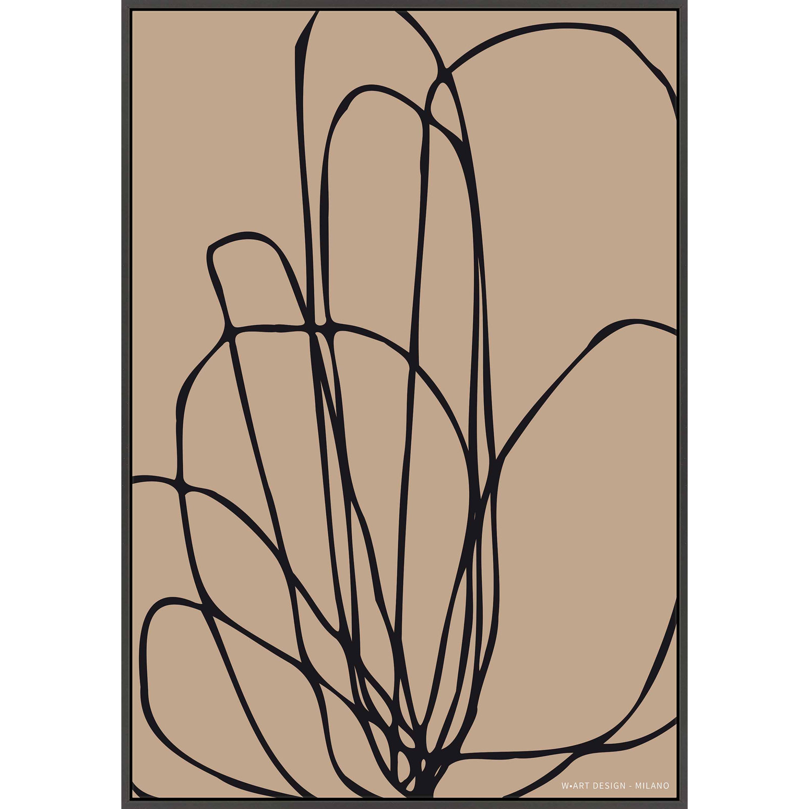 Tracings 3 by Romina Gadler, Black Framed Canvas, 38" H x 26.5" W x 1.25" D