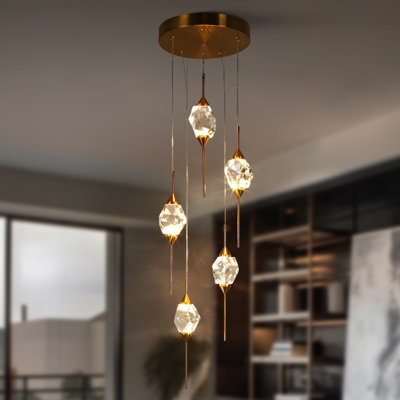 Luminaire suspendu grappe 5 lumières Barbra