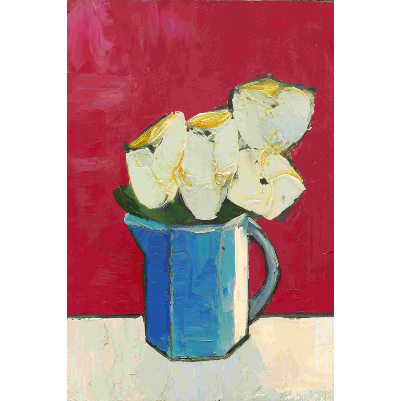 Vase graphique de fleurs II, H 18 po x l 12 po