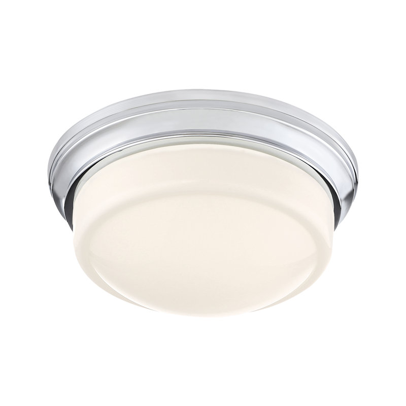 Plafonnier encastré 1 lumière DEL 7,25 po, Chrome poli