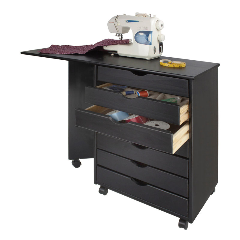 Adeptus Solid Wood Writing Desk, Black