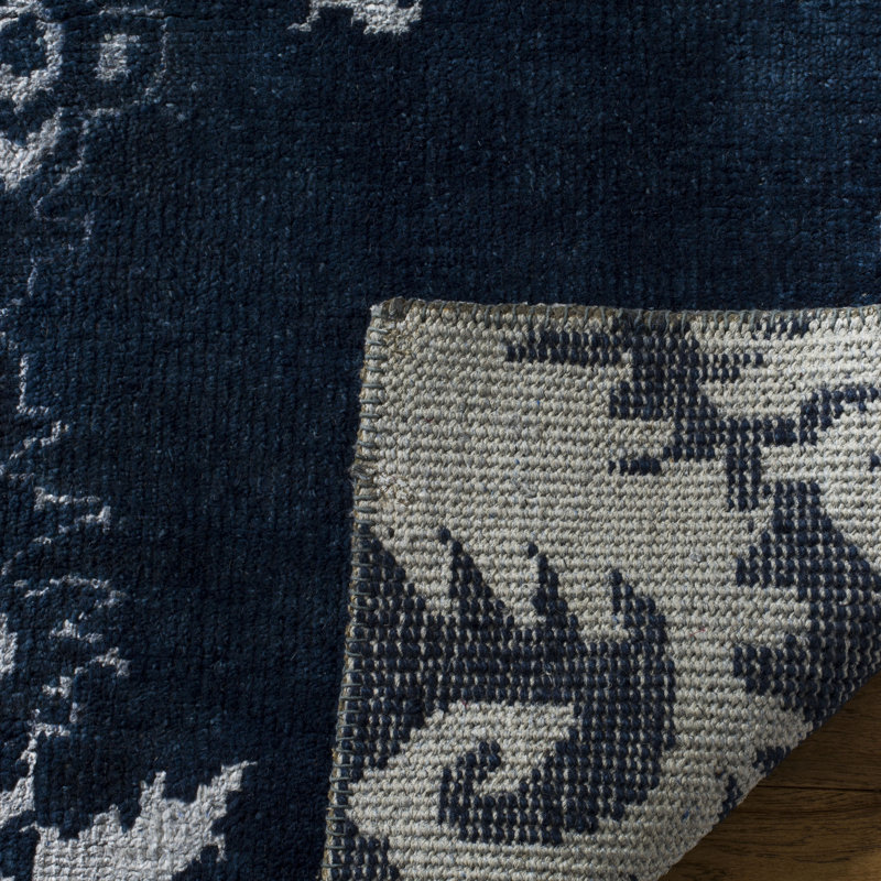 Tapis en laine, viscose et coton noué à la main Stone Stone, Rond 6 pi