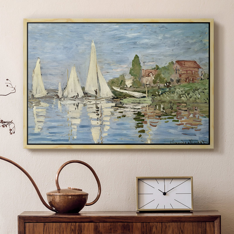 Regatta at Argenteuil, 1872 - Claude Monet, toile tendue avec châssis, Naturel, 16 x 24