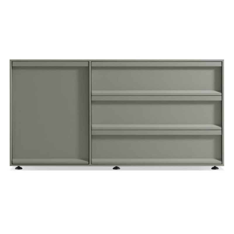 Superchoice 1 Door/3 Drawer Credenza, Gray Green