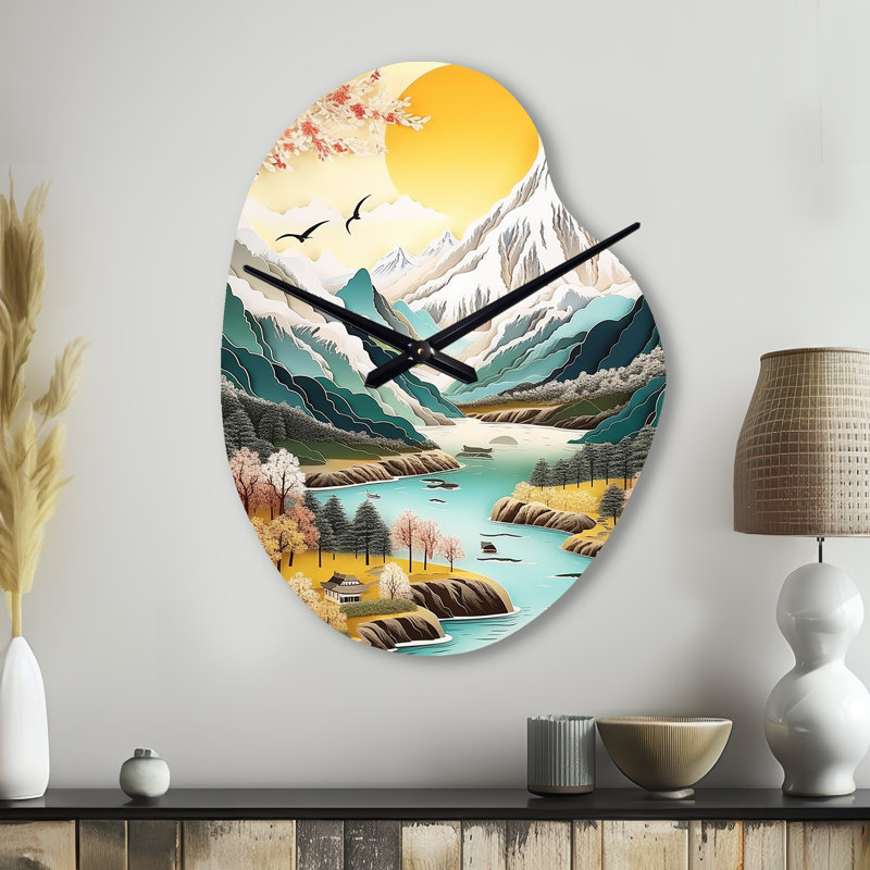 Horloge enneigée en métal crème, Petit