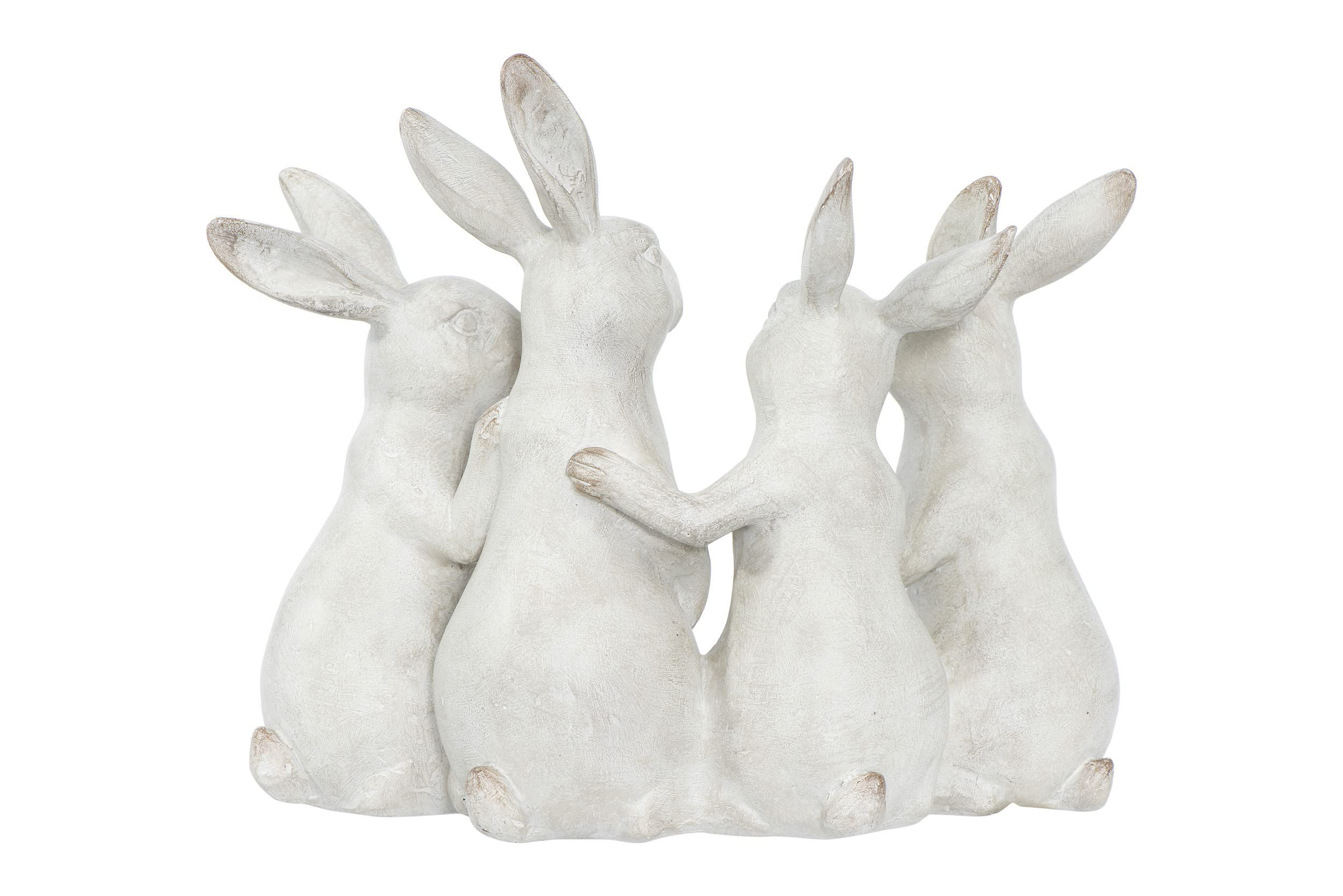 Ophelia & Co. Set of 4 Whitewashed Polyresin Bunny Rabbit Figurines ...