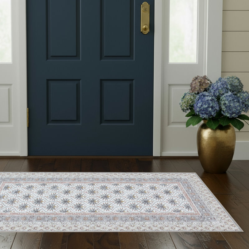Laura Ashley Amelia Imagine Printed Chenille Machine Washable Rugs, Beige, 2' x 4'