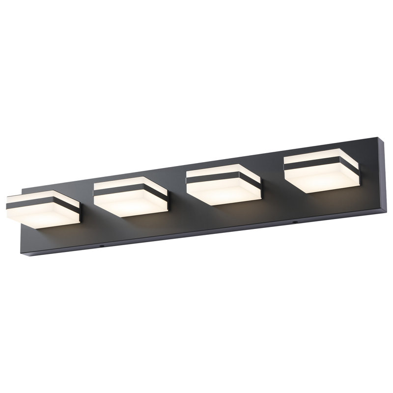 CCT Adjustable Modern LED Vanity Light with Memory Function Rotatable Shades, Matte Black, 4