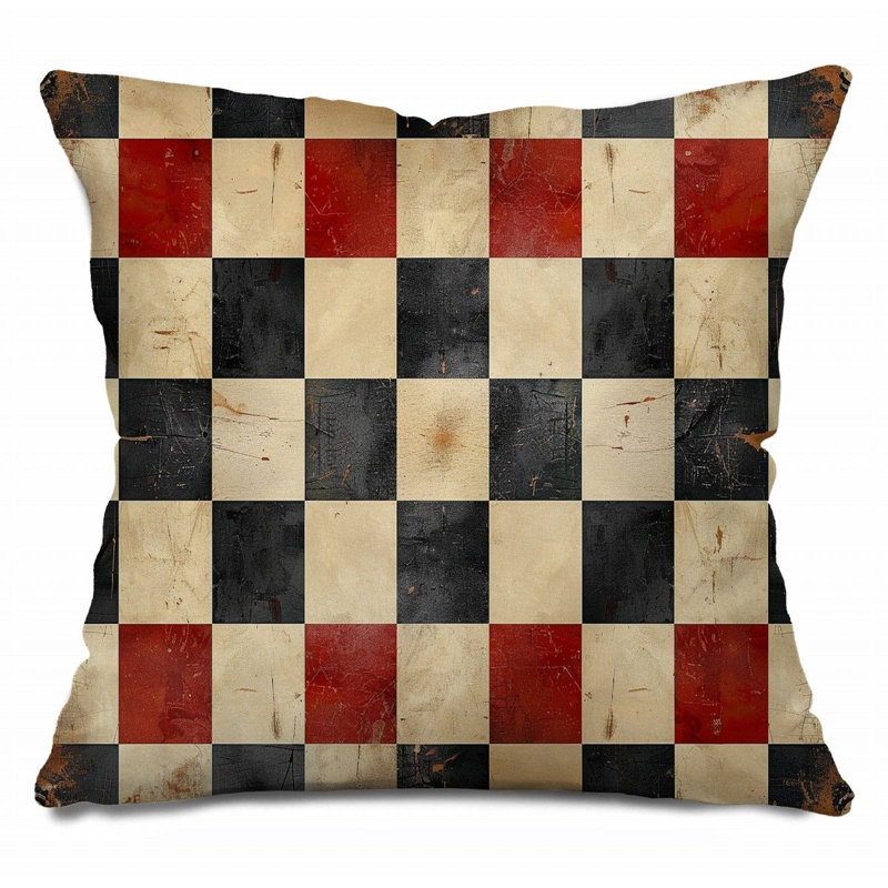 Coussin abstrait, sergé de coton Art, H 20 po x l 20 po