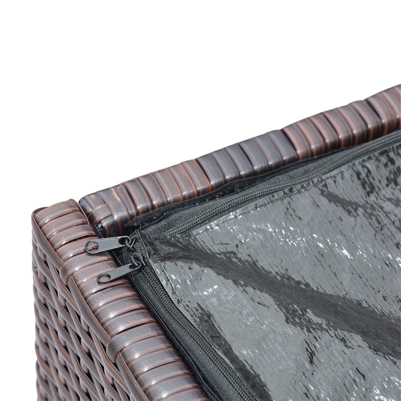 Brown Wicker and Plastic 55" Outdoor Deck Storage Box