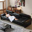 Canapé modulaire noir en cuir véritable-129104621