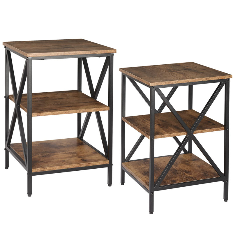 Table de bout Tribbey, Naturel, Noir