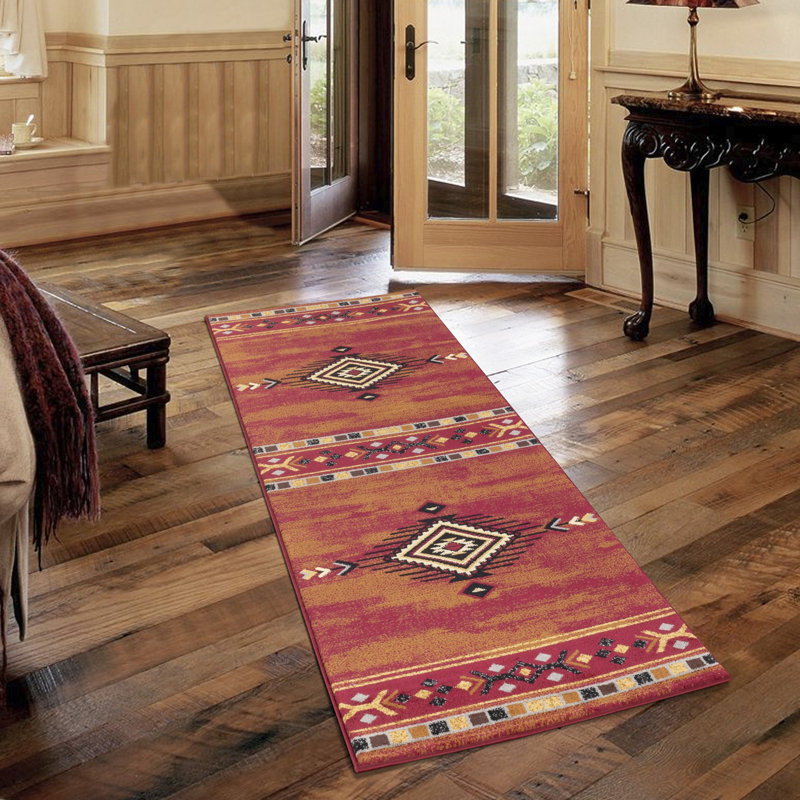 Red 5 ft. 3 in. x 7 ft. 3 in. Southwest Area Rug, Rectangle 7'3" x 5'3"