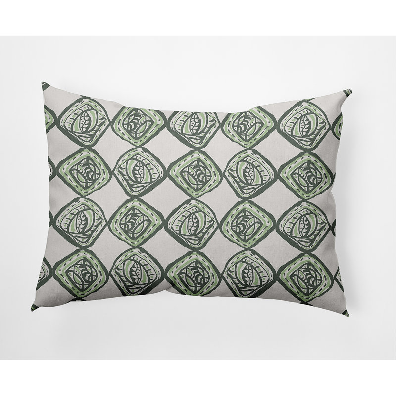 Housse de coussin carrée/insert, Vert, Géométrique 2