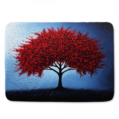 Tapis de bain arbre rouge rouge