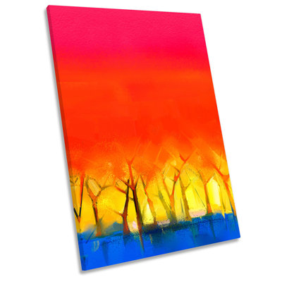 Abstract Sunset Trees - Wrapped Canvas Painting