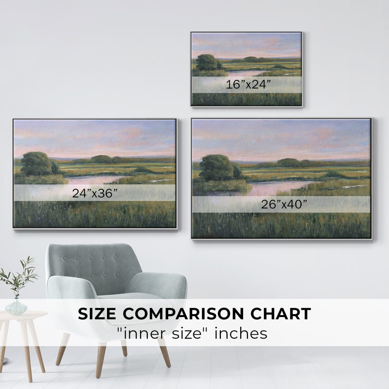 Spring Marsh I, reproduction d'art sur toile, H 17 po x l 25 po x P 2 po, Blanc