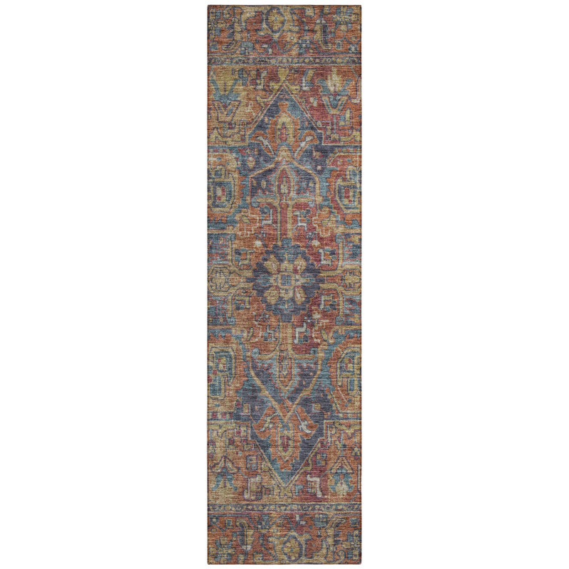 Washable Oriental Indoor / Outdoor Rug, Runner 2'3" x 7'6"