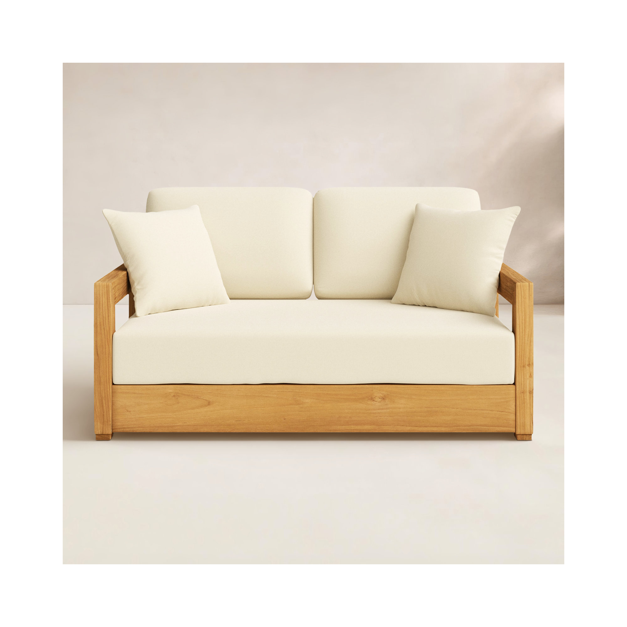 Melrose 52.75" Wide Loveseat with Cushions, Beige