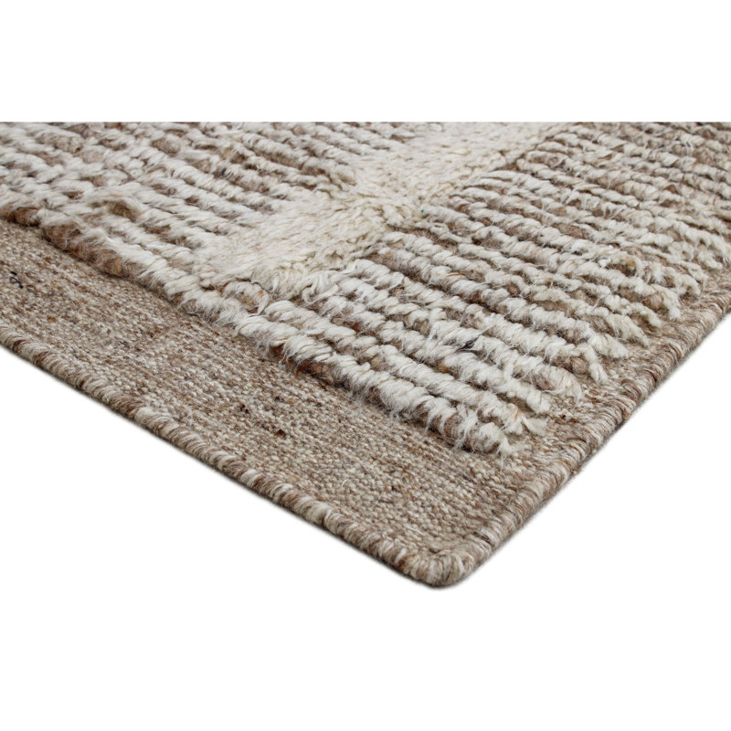 Handmade Wool Geometric Area Rug, Rectangle 6' x 9'