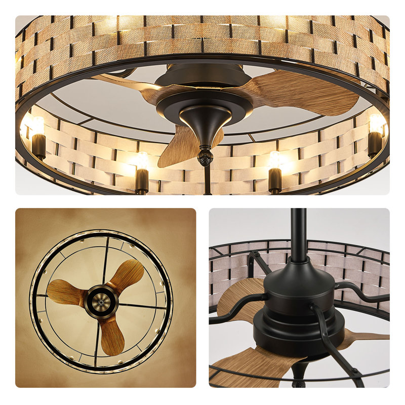 24" Bay Isle Home™ Bedroom Ceiling Fan With Lights Including Light Kit, With App/remote Control