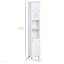 Grande armoire de rangement pour salle de bain avec miroir, armoire tour autoportante en bois avec tablettes réglables, pour salle de bain ou salon, blanc