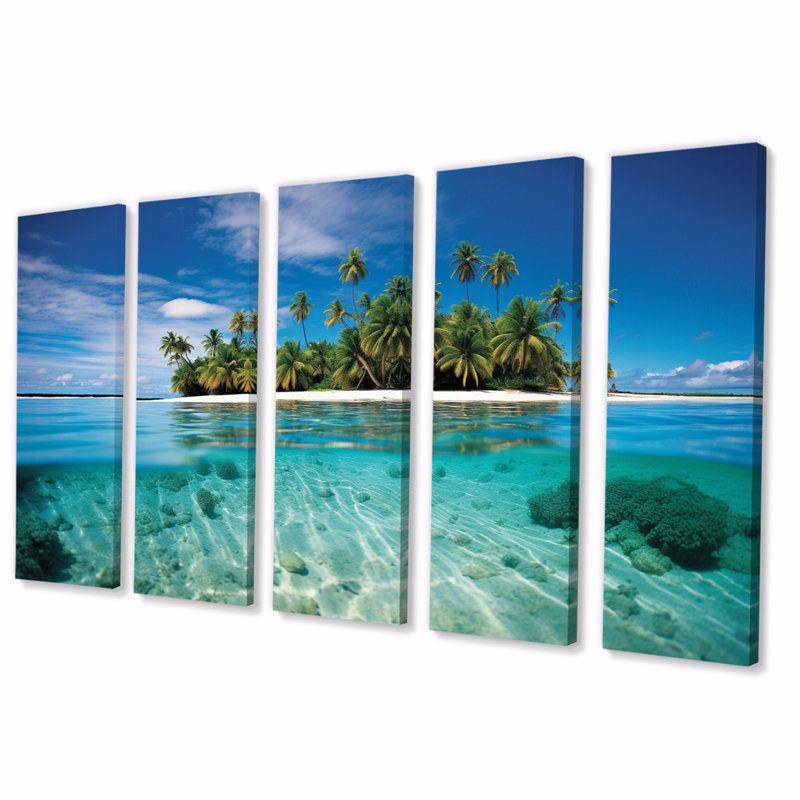 «Beach Photo Tropical Escape V» sur toile, reproduction de 5 pièces