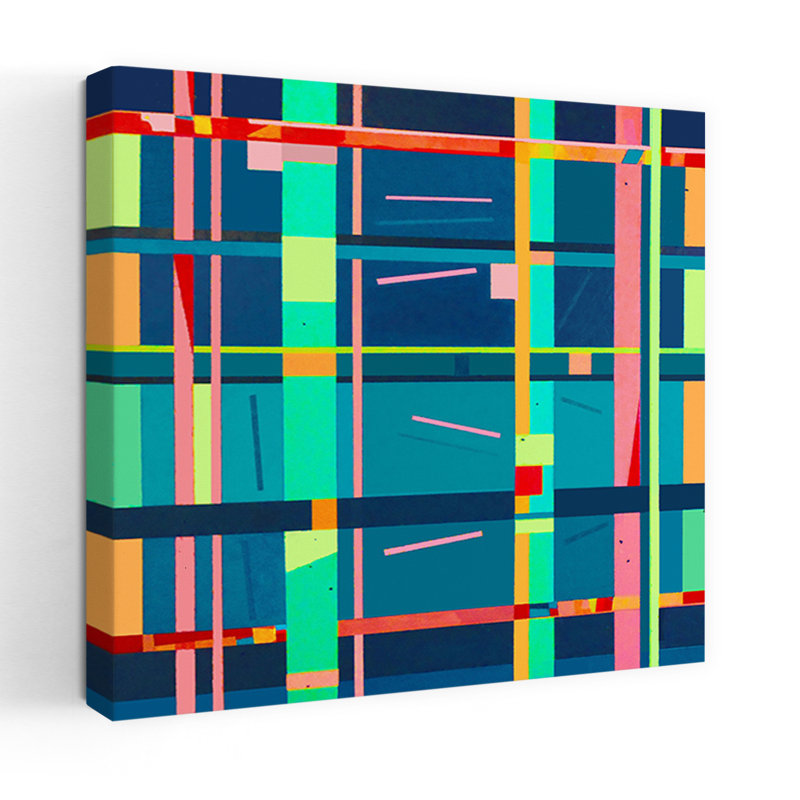 Art contemporain abstrait géométrique, H 24 po x l 24 po
