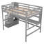 Lit mezzanine double avec bureau, tablettes de rangement et escalier, lit mezzanine peu encombrant pour enfants et adolescents-1536223797